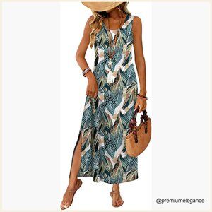 Sleeveless Maxi Dress with Pockets, Loose Fit, OEKO-TEX Certified